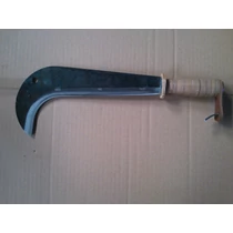 Bozótvágó kovácsolt, kampós, bőr markolattal